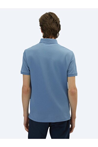 Kip Aviator Blue Plain Polo Neck 100% Cotton T-Shirt