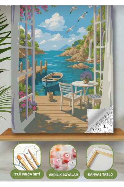 Denic Hobi Sayılarla Boyama Seti 40x50 Cm (Çıtalı) Fırça Boya Dahil Numaralı ...