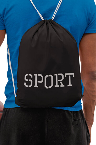 Muray Tesktil حقيبة رياضية سوداء مطبوعة للجنسين