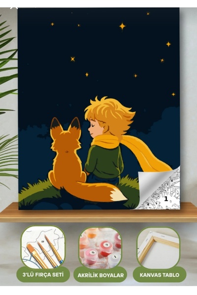 Denic Hobi Sayılarla Boyama Seti 40x50 Cm (Çıtalı) Fırça Boya Dahil Numaralı ...