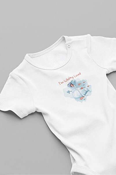 FORMİRA بدلة أطفال مطبوعة بتصميم الحوت مصنوعة من القطن العضوي 100% مع أزرار ك...