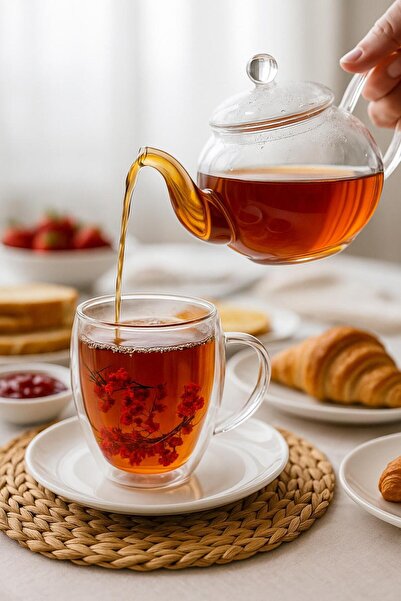 isra kristal كوب زجاجي مزدوج الجدار مقاوم للحرارة - كوب للقهوة والشاي