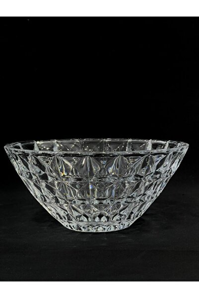 isra kristal Crystal Look Glass Bowl - Stylish Salad Bowl, Fruit Bowl and Presentation Bowl