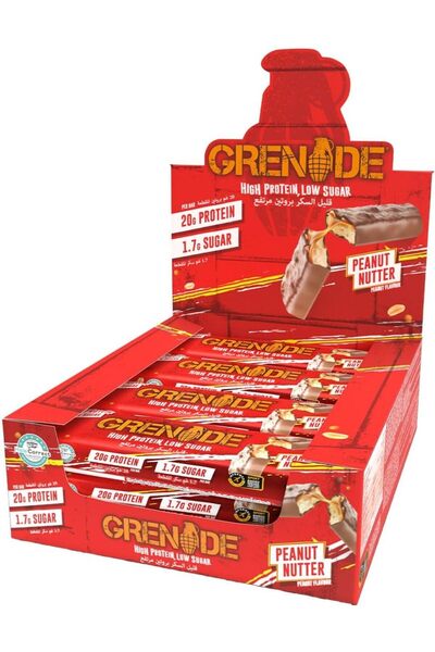 Grenade جرانيد بروتين بار زبدة الفول السوداني و الشوكولاتة 60gx12 Protein Bar - Peanut Chocolate