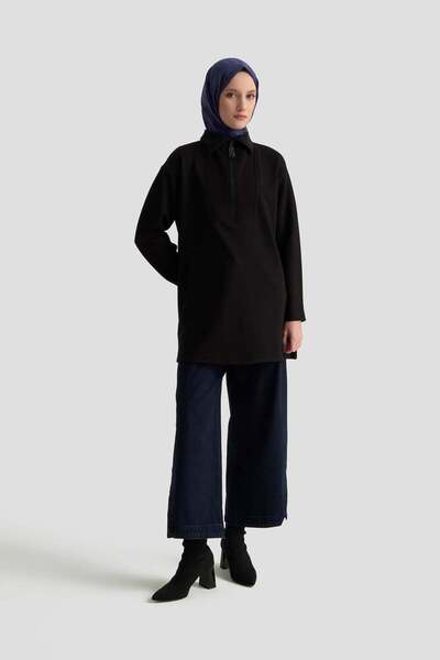 Armine TREND New Season Turtleneck Half Zipper Inner Collar Stone Tunic