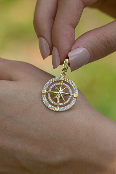 Çgk Çiğdem Gürel Kuyumculuk Pusula Altın Kolye Ucu