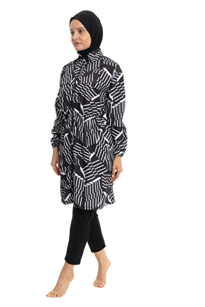 LEOMA Full Coverage Water Repellent Quick Dry Zipper Swimsuit