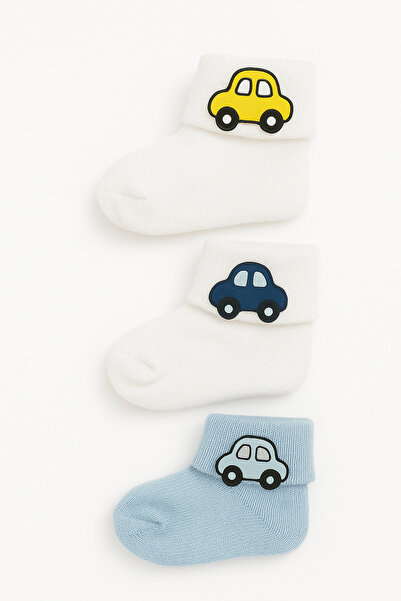 mini mia 3-Piece Newborn Baby Socks Set |   Cute Patterned & Soft Cotton Design
