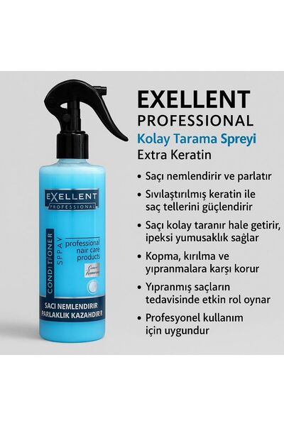BESTWAY KUAFÖR & GÜZELLİK SALONU EXELLENT KOLAY TARAMA SPREYİ MAVİ VE MOR