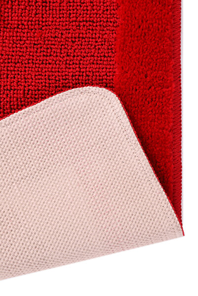 Konfor Halı Doğal Kaymaz Taban Banyo Paspas Uzun Ömürlü Su Emici Yıkanabilir Yazılı Paspas Kırmızı Love 60x100