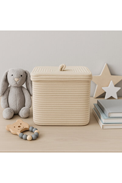 MaVaux Quadra правоъгълна кошница от юта с четири ъгъла 30 см x 30 см