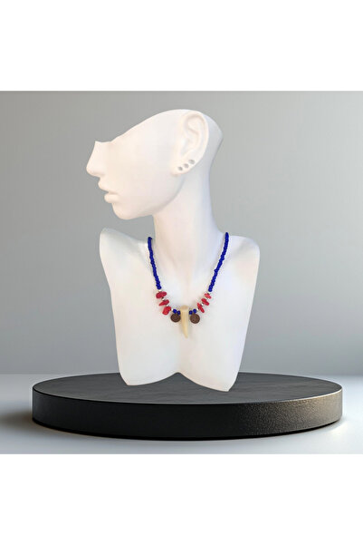 Alyas Aksesuar Handmade Blue Red Necklace