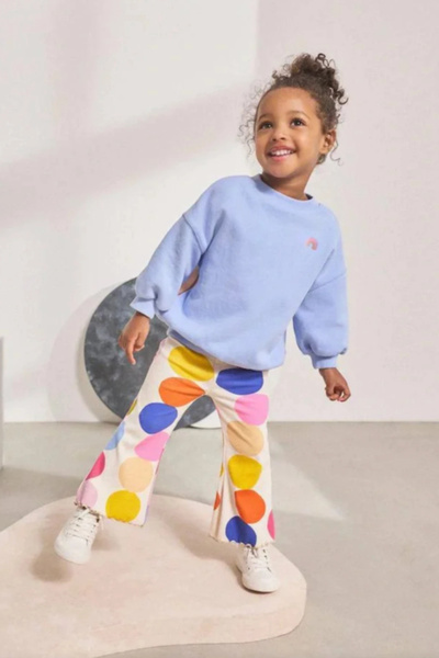 Kidmark Çocuk Modası Girl's Rainbow Themed 100% Cotton Leggings Set