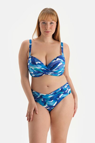 Dagi Top de bikini pentru recuperare cu corset albastru