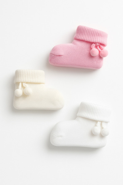 mini mia 3-Piece Newborn Baby Socks Set |   Cute Patterned & Soft Cotton Design
