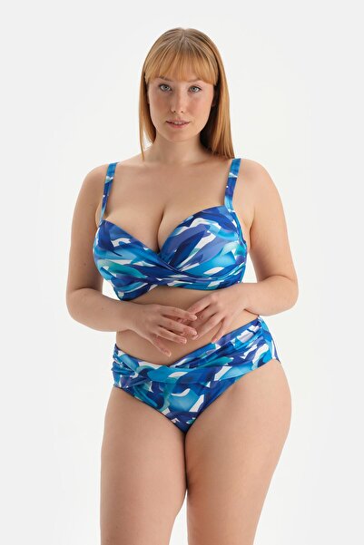 Dagi Top de bikini pentru recuperare cu corset albastru