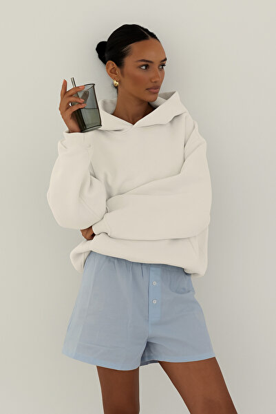 Le'sluette shadow of style Жіночий прямий розслаблений капюшон з швами, світло-бежевий