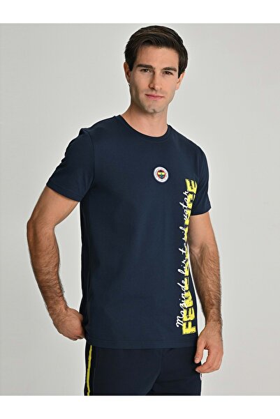 Fenerbahçe S.K. 25/26 Season Stand Woven Logo T-Shirt Stand Jersey Dark Blue