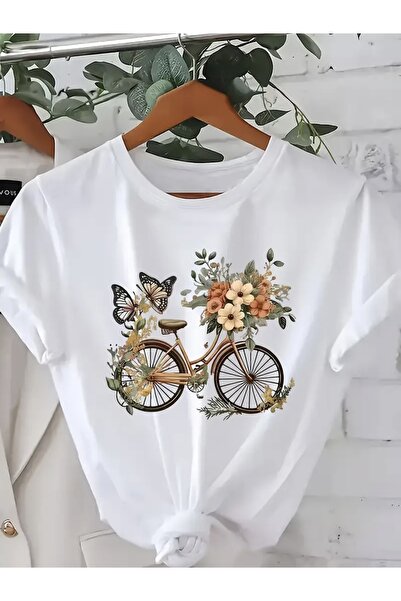 FUFLUNS TRIOC OVERSIZE PENTRU FEMEI CU GÂRĂ BICICLETA, CU IMPRIMARE FLORI