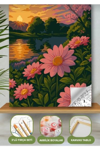 Denic Hobi Sayılarla Boyama Seti 40x50 Cm (Çıtalı) Fırça Boya Dahil Numaralı ...