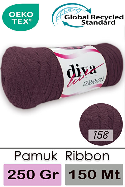 Diva İplik Diva Ribbon 158 Баклажан