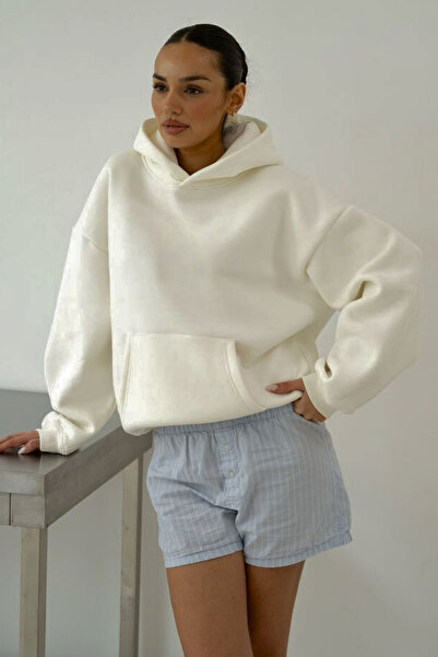 Le'sluette shadow of style Жіночий прямий розслаблений капюшон з швами, світло-бежевий