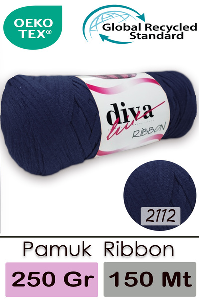 Diva İplik Diva Ribbon 2112 Темно-синій