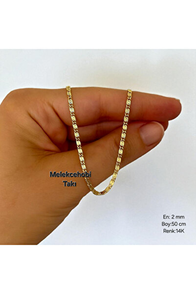 XUPING JEWELRY Melekcehobi Takı 14K Altın Zincir Kolye – 50 cm Özel Desenli Ş...