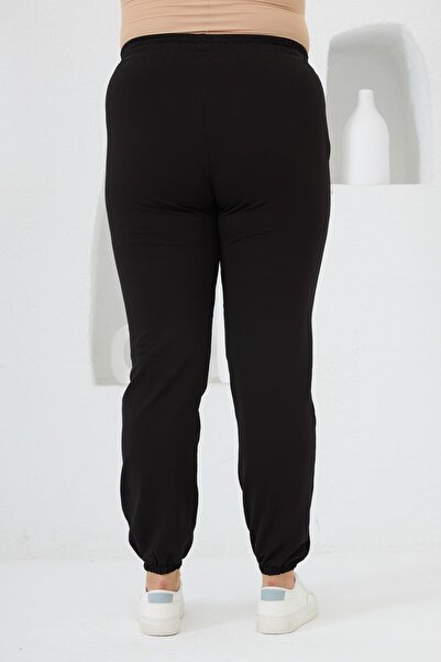 RMG Large Size Black Tracksuit - Elastic Legs
