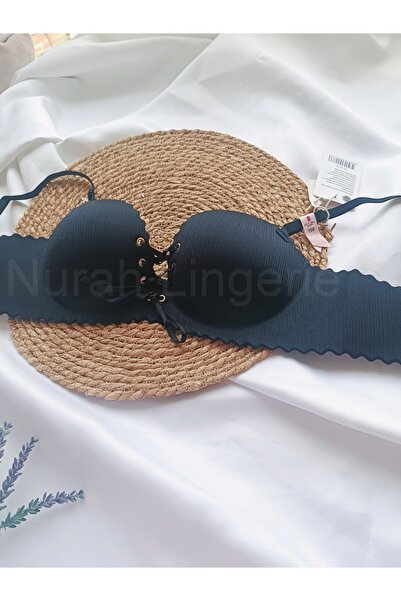 UMT Underwear UMT Kadın Lazer Kesim Önden Bağcıklı Ten Push Up Sütyen