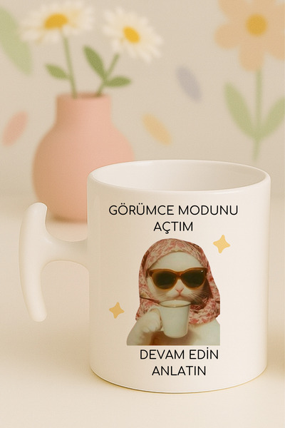 Witchy Co Görümce Modunu Açtım Yazılı Kedili Komik Kupa Bardak, Hammer Kulplu...