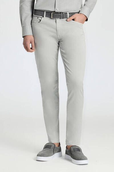 Hemington Slim Fit 5 Cep Açık Gri Chino Pantolon