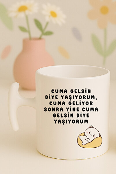 Witchy Co Cuma Gelsin Diye Yaşıyorum Yazılı Komik Kupa Bardak, Hammer Kulplu