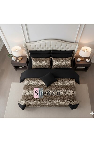 She&Co ДВОЙЕН КОМПЛЕКТ ЗА ЗАВИВКА ОТ БАМБУКОВА СМЕС - ЛЕОПАРД (БЕЗ ЧАРШАФИ)