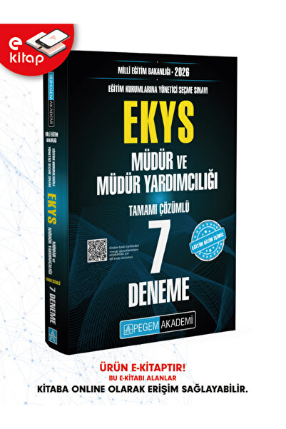 Pegem Akademi Yayıncılık 2026 Millî Eğitim Bakanlığı EKYS Müdür ve Müdür Yardımcılığı Tamamı Çözümlü 7 Deneme (e-kitap)