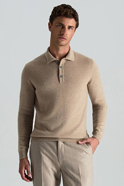 Hemington Polo Yaka Saf Kaşmir Camel Kazak