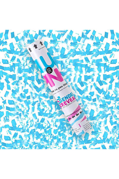 MARKQ مدفع قصاصات ورقية أزرق للكشف عن جنس الجنين، 30 سم، لإعلان الحمل | إعلان...