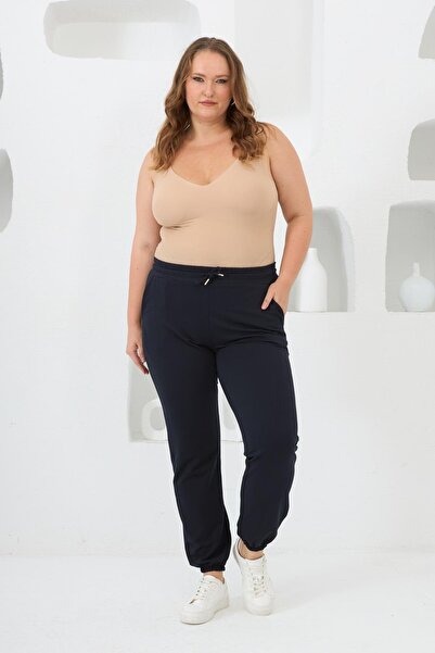 RMG Large Size Navy Blue Tracksuit with Elastic Legs