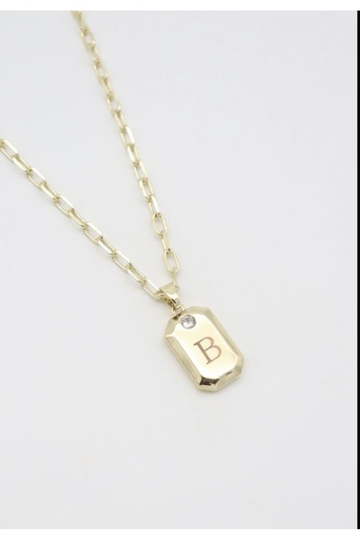 TUĞÇE TURAP 14K Çelik Harf Kolyeler (60 cm) – B harfi