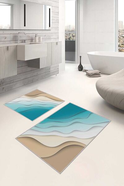 Homefesto Декоративний сучасний дизайн нековзної основи подвійний набір килимок для ванни килимок для туалету сидіння набір2 Li