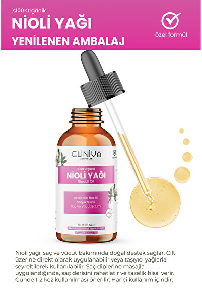 cliniva Nioli Yağı %100 Saf Uçucu + Antiseptik & Solunum Rahatlatıcı 20 ml (N...