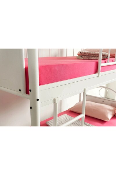 ARGİMO Zümrüt Genç Çocuk Odası Metal Ranza Ve Karyola 90x190 Beyaz