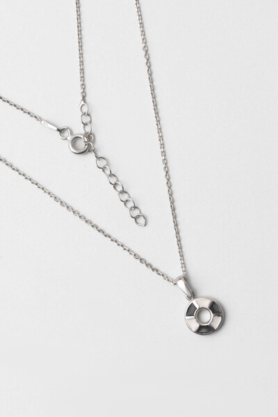 So CHIC... Lifesaver 18 Ayar Beyaz Altın Kaplama Gümüş Çocuk Kolye