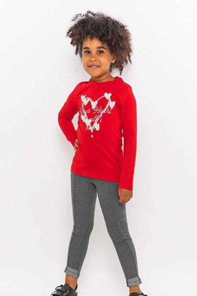 CİCHLİD طقم جوارب على شكل قلب للفتيات من Cichlid 6111 أحمر