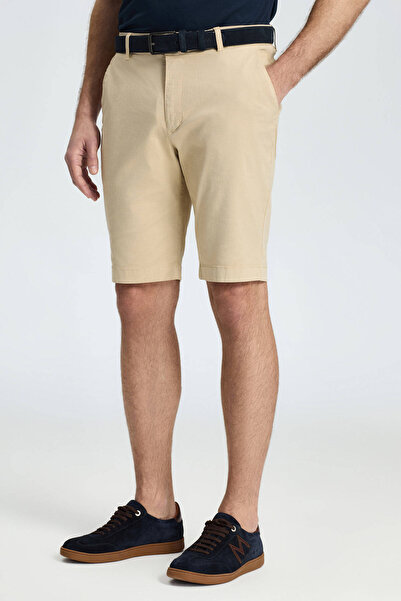 Hemington Sand Color Chino Cotton Bermuda Shorts