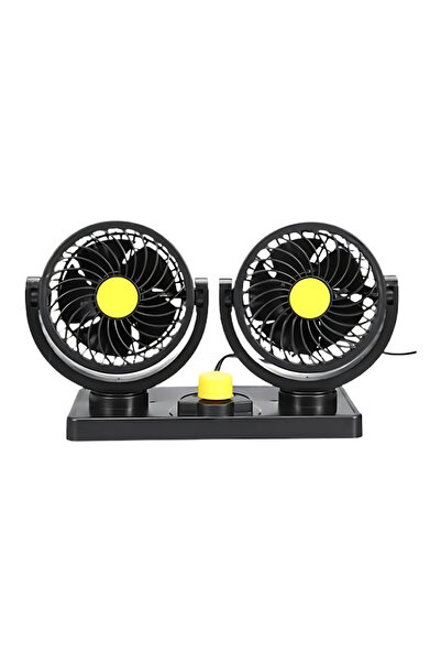 TEHNOSHOP Double car fan 12V, 360 degrees, 2 speeds