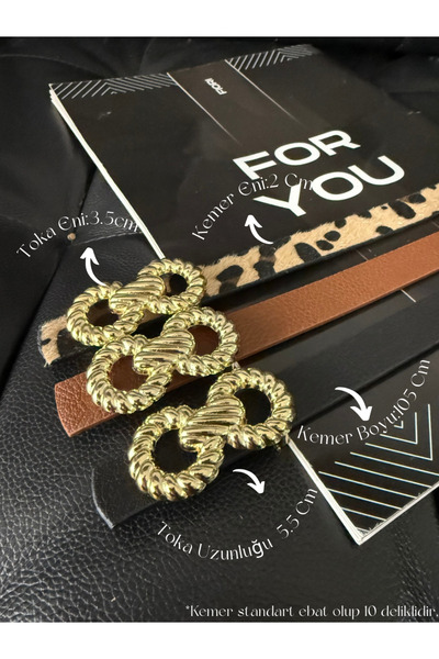 Fiori Cureaua leopard subtire cu catarama aurie, centura pentru haina, centur...