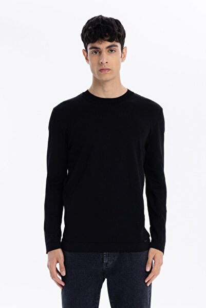 GMG FIRENZE Мъжки трикотажен пуловер с облегаща кройка и обло деколте