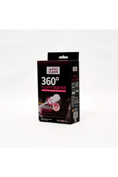 Pro Clean Official Pamatuf praf 360 Fluffy Duster White Pro Clean cu 5 rezerve