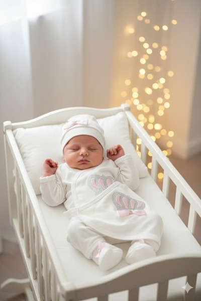 Ponpon Baby Taşlı Kral taçlı yeniodğan 10lu hastane çıkışı bebek hediyelik